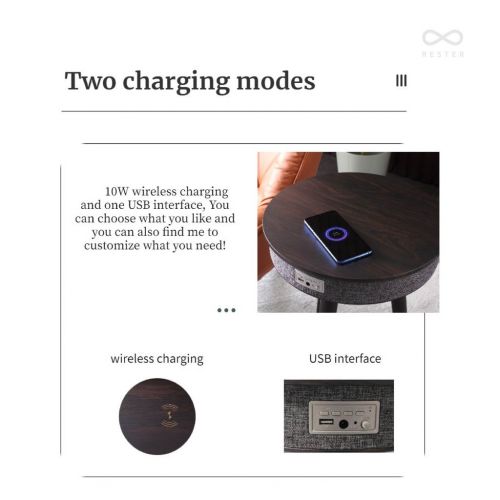 โต๊ะลำโพงบลูทูธ พร้อมที่ชาร์จไร้สาย Rester รุ่น Wireless Table